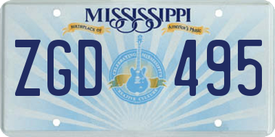 MS license plate ZGD495
