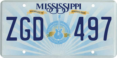 MS license plate ZGD497