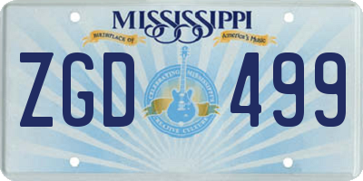 MS license plate ZGD499
