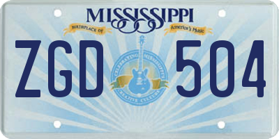 MS license plate ZGD504