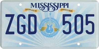 MS license plate ZGD505