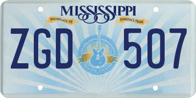 MS license plate ZGD507