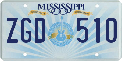 MS license plate ZGD510