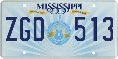 MS license plate ZGD513