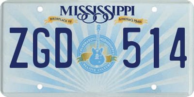 MS license plate ZGD514