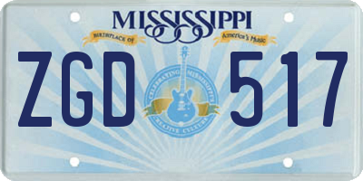 MS license plate ZGD517