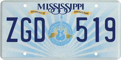 MS license plate ZGD519