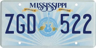 MS license plate ZGD522