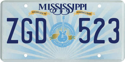 MS license plate ZGD523