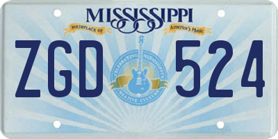 MS license plate ZGD524
