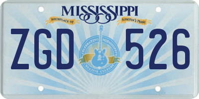 MS license plate ZGD526