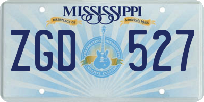 MS license plate ZGD527