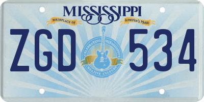 MS license plate ZGD534