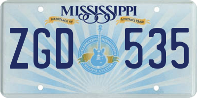 MS license plate ZGD535