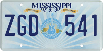 MS license plate ZGD541