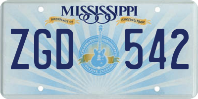 MS license plate ZGD542