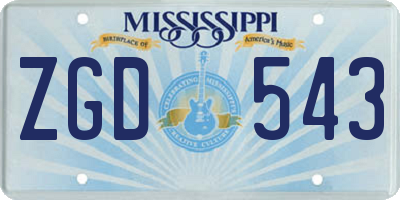 MS license plate ZGD543