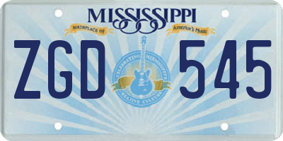 MS license plate ZGD545