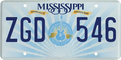 MS license plate ZGD546