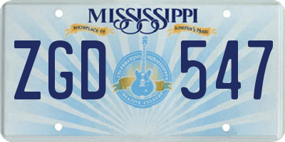 MS license plate ZGD547