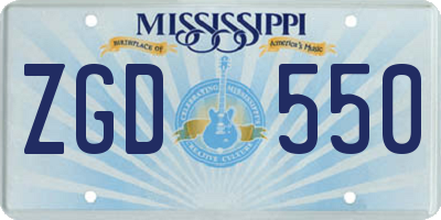 MS license plate ZGD550