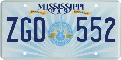 MS license plate ZGD552