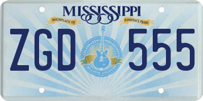 MS license plate ZGD555