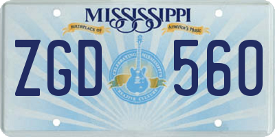MS license plate ZGD560