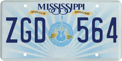 MS license plate ZGD564