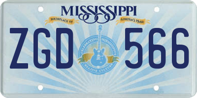 MS license plate ZGD566
