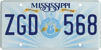 MS license plate ZGD568