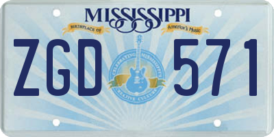 MS license plate ZGD571