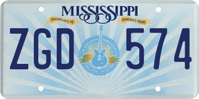 MS license plate ZGD574