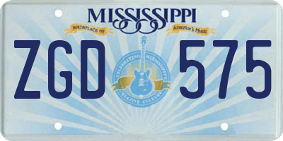 MS license plate ZGD575