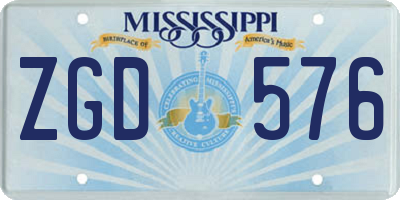 MS license plate ZGD576
