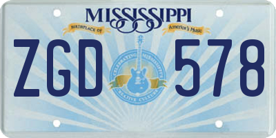 MS license plate ZGD578