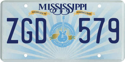 MS license plate ZGD579