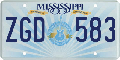 MS license plate ZGD583