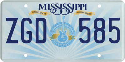 MS license plate ZGD585