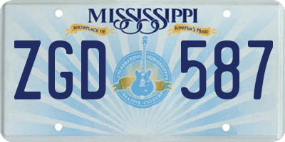 MS license plate ZGD587