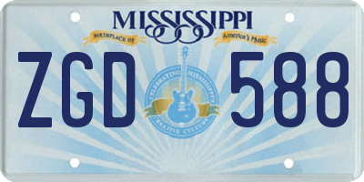 MS license plate ZGD588