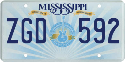 MS license plate ZGD592