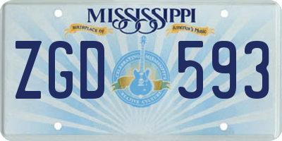 MS license plate ZGD593