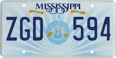 MS license plate ZGD594