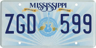 MS license plate ZGD599