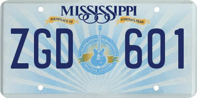 MS license plate ZGD601
