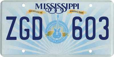 MS license plate ZGD603