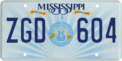 MS license plate ZGD604