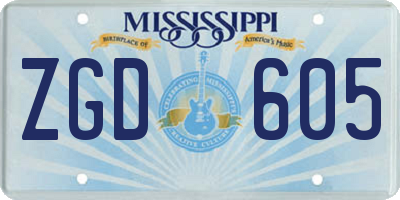 MS license plate ZGD605