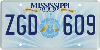 MS license plate ZGD609